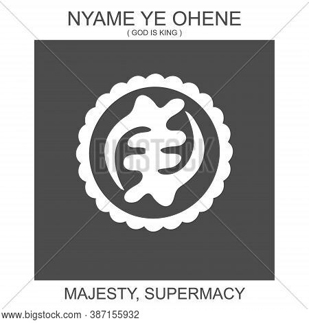 Vector Icon With African Adinkra Symbol Nyame Ye Ohene. Symbol Of Majesty And Supermacy