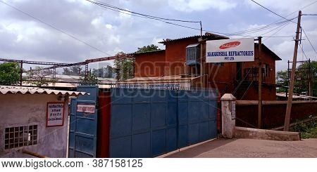 District Katni, India - September 14, 2019: Mahakoshal Refractories Pvt Ltd Building View On Road Si