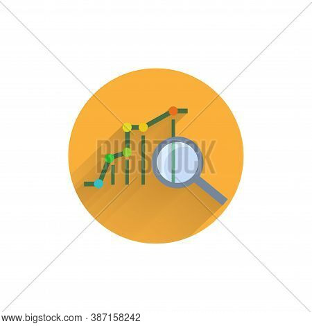 Marketing Data Analytics, Analyzing Statistics Chart, Magnifying Glass With Stock Market Graph Figur