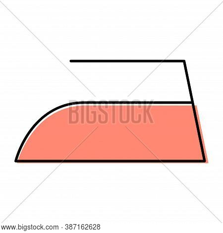 Red Iron Flat Icon Isolated On White Background. Ironing Symbol. Machine Vector Illustration