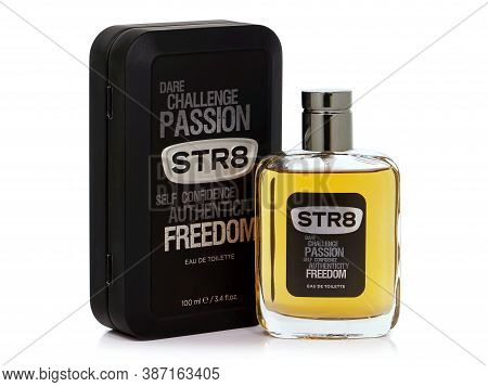 Bucharest, Romania - October 9, 2015. Str8 Freedom, Eau De Toilette Isolated On White