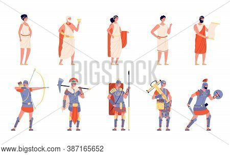 Ancient Rome. Ancients People, Isolated Roman Empire Character. History Greek Medieval Person, Carto