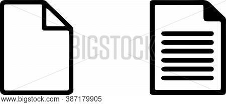 Paper Icon Isolated On White Background , Symbol, Text, Trend, Vector, White