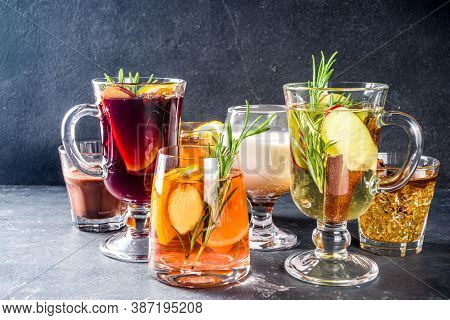 Various Autumn Winter Alcohol Cocktails
