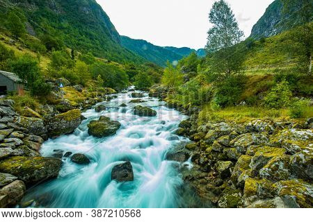 Norway Sunndal Hardangerfjord Bondhusvatnet Glacier Lake Bondhusbreen Glacier