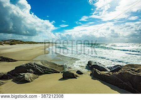 Hellesto Beach on sunny day, outside Stavanger, Norway