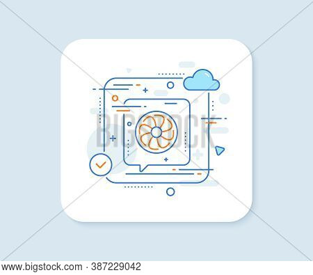 Fan Engine Line Icon. Abstract Vector Button. Jet Turbine Sign. Ventilator Symbol. Fan Engine Line I