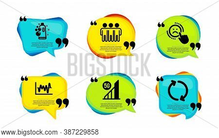 5g Wifi, Dislike And Friendship Icons Simple Set. Speech Bubble With Quotes. Clean Bubbles, Stock An