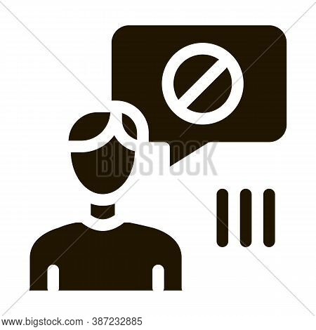 Man Strikethrough Mark Glyph Icon Vector. Man Strikethrough Mark Sign. Isolated Symbol Illustration