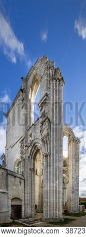 Saint Wandrille, France - August Circa, 2020. Building With Some Ruins Of The Monastry Of Saint Cond