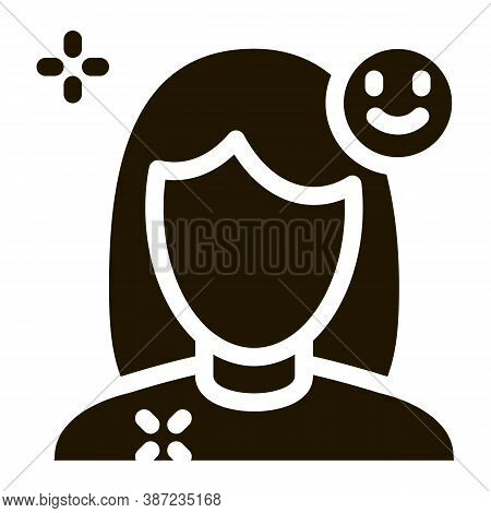 Girl Shine Clean Face Glyph Icon Vector. Girl Shine Clean Face Sign. Isolated Symbol Illustration