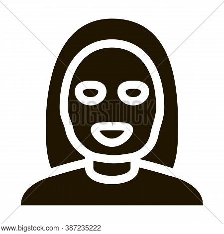 Woman Healthcare Mask Glyph Icon Vector. Woman Healthcare Mask Sign. Isolated Symbol Illustration