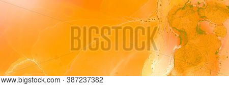 Multilayer Pattern. Grunge Splash. Wash Backdrop. Orange Multilayer Pattern. Hand-painted Style. Smo