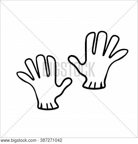 Cozy Clothes: Gloves. Doodle Style Graphic Elements