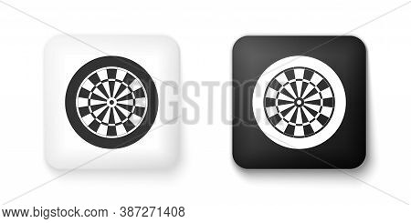 Black And White Classic Darts Board With Twenty Black And White Sectors Icon Isolated On White Backg