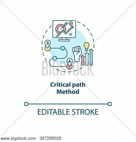 Critical Path Method Concept Icon. Software Structure Idea Thin Line Illustration. Critical Path Ana