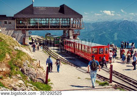 Sankt Wolfgang, Austria - 05 23 2009: Schafberg Railway - A Metre Gauge Cog Railway In Upper Austria