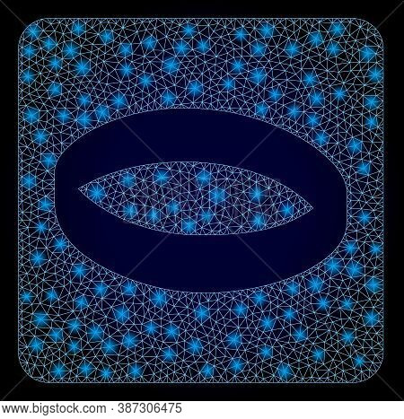 Glowing Mesh Polygonal Gold Ring With Glowing Spots. Illuminated Vector Constellation Created From G