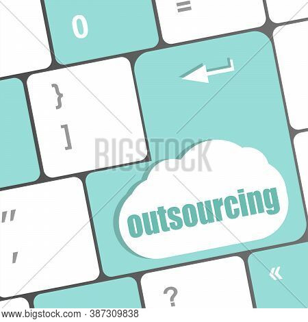 Outsourcing Word Button On Computer Keyboard Key