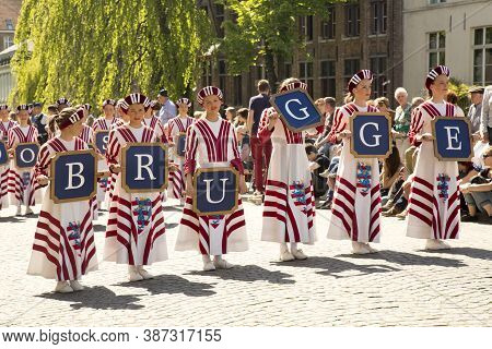 Bruges (brugge), Belgium. 5 May 2016. Procession Of The Holy Blood.