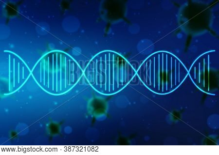 Dna Structure, Abstract Medical And Healthcare Background,abstract Technogoly Science Concept Dna Fu