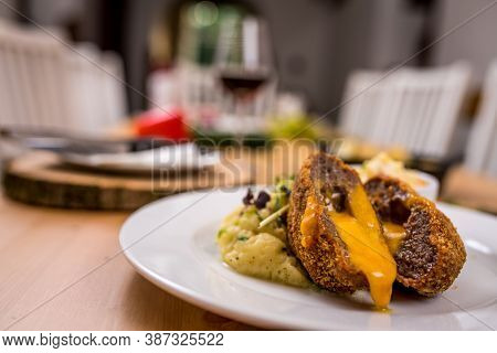 French Cordon Bleu With Cheese Chedar And Potato