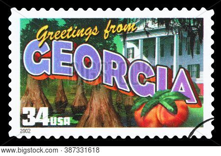 United States Of America - Circa 2002: A Postage Stamp Printed In Usa Showing An Image Of The Georgi