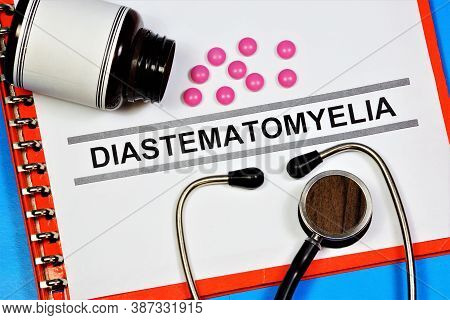 Diastematomyelia Is A Malformation Of The Spine And Spinal Cord. Text Inscription On The Form In The