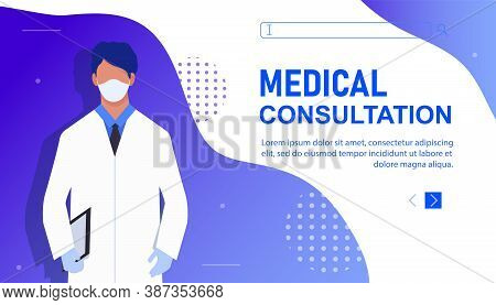 Doctor Online Concept With Character. Can Be Used For Web Banner, Infographic, Hero Images. Flat Des