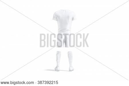 Blank White Soccer Uniform With T-shirt, Short, Socks, Boots Mockup, 3d Rendering. Empty Team Play-s