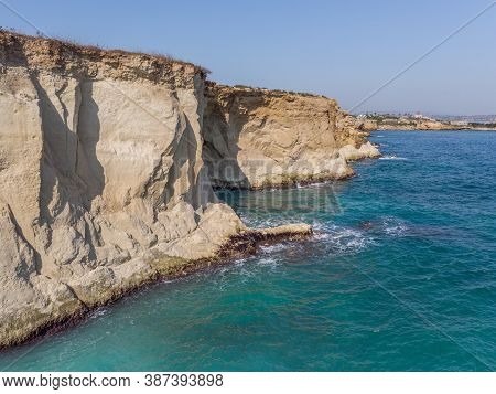 The Coastline With Cliffs And Caves At The Plemmirio, Syracuse