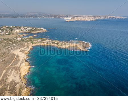 The Coastline With Cliffs And Caves At The Plemmirio, Syracuse