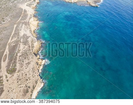 The Coastline With Cliffs And Caves At The Plemmirio, Syracuse