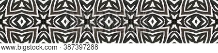 Indian Native American Pattern. Abstract Ikat Print. Seamless Tie Dye Ornament. Ikat Islamic Motif. 