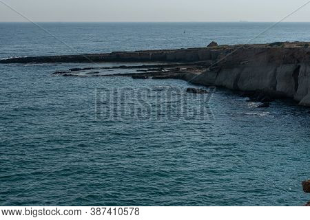 The Coastline With Cliffs And Caves At The Plemmirio, Syracuse
