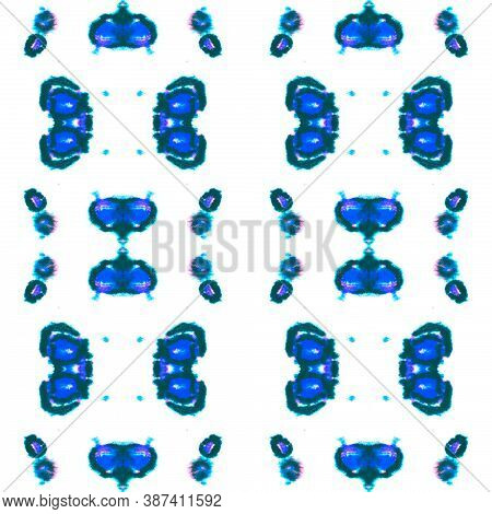 Seamless Animal Print. Blue, Purple And White. Animal Illustration. Handmade Exotic Texture Design. 