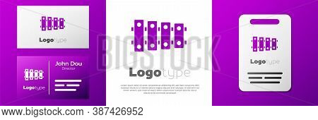 Logotype Xylophone - Musical Instrument With Thirteen Wooden Bars And Two Percussion Mallets Icon Is