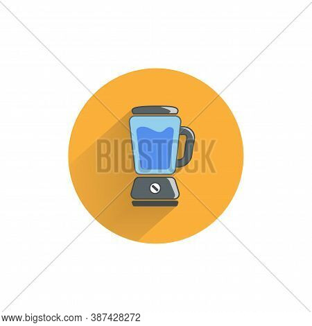 Blender Colorful Flat Icon With Long Shadow. Blender Flat Icon