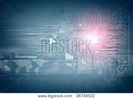 gelecek teknolojisi ve değmek düğme inerface illüstrasyon