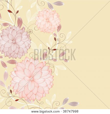 Käsi-piirustus kukka tausta dahlia kukka. Osa design. Vektori esimerkki.