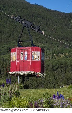 Briancon, France - July 7, 2020: Briancon, France - July 8, 2020: Serre Chevalier Is A Major Alpine 