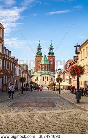 Street View In The City Center And Cathedral Basilica Of The Assumption Of Blessed Virgin Mary And S