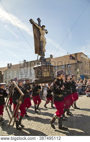 Bruges (brugge), Belgium. 5 May 2016. Procession Of The Holy Blood.