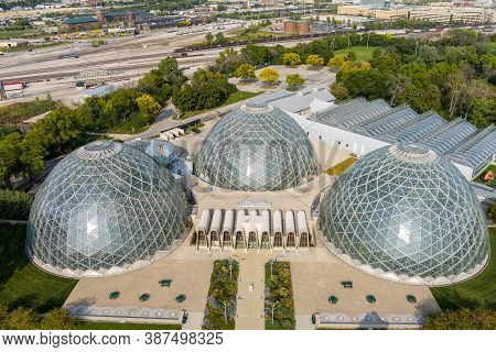 Milwaukee, Wi: 23 September 2020:  An Aerial Image Of The Mitchell Domes In Milwaukee Wisconsin