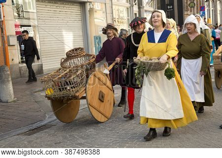 Bruges (brugge), Belgium. 5 May 2016. Procession Of The Holy Blood.