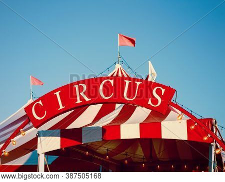 Vintage circus tent with Circus sign