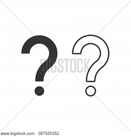 Question Mark Vector Icon. Helpdesk And Service Sign. Web Help And Q&a Symbol. Riddle Logo. Isolated
