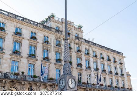 Bordeaux , Aquitaine / France - 06 10 2020 : Intercontinental Le Grand Hotel Luxury Hôtel Located In