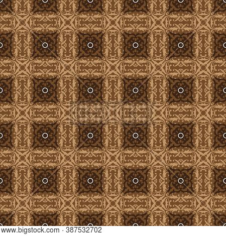 Unique Pattern Design On Central Java Batik With Soft Brown Color Concept.