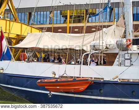 Rouen, France - June Circa, 2019. Part Of The Four Masted Ailing Ship Santa Maria Manuela, Ex Portug